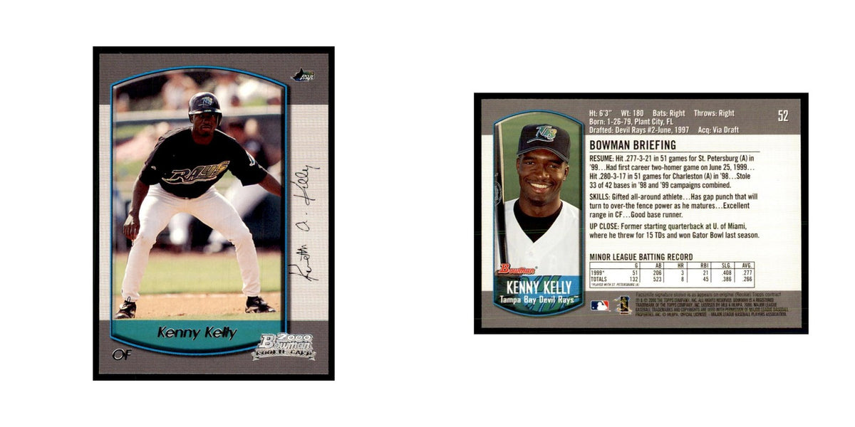 2000 Bowman Draft Picks & Rookies Kenny Kelly Baseball Cards #52