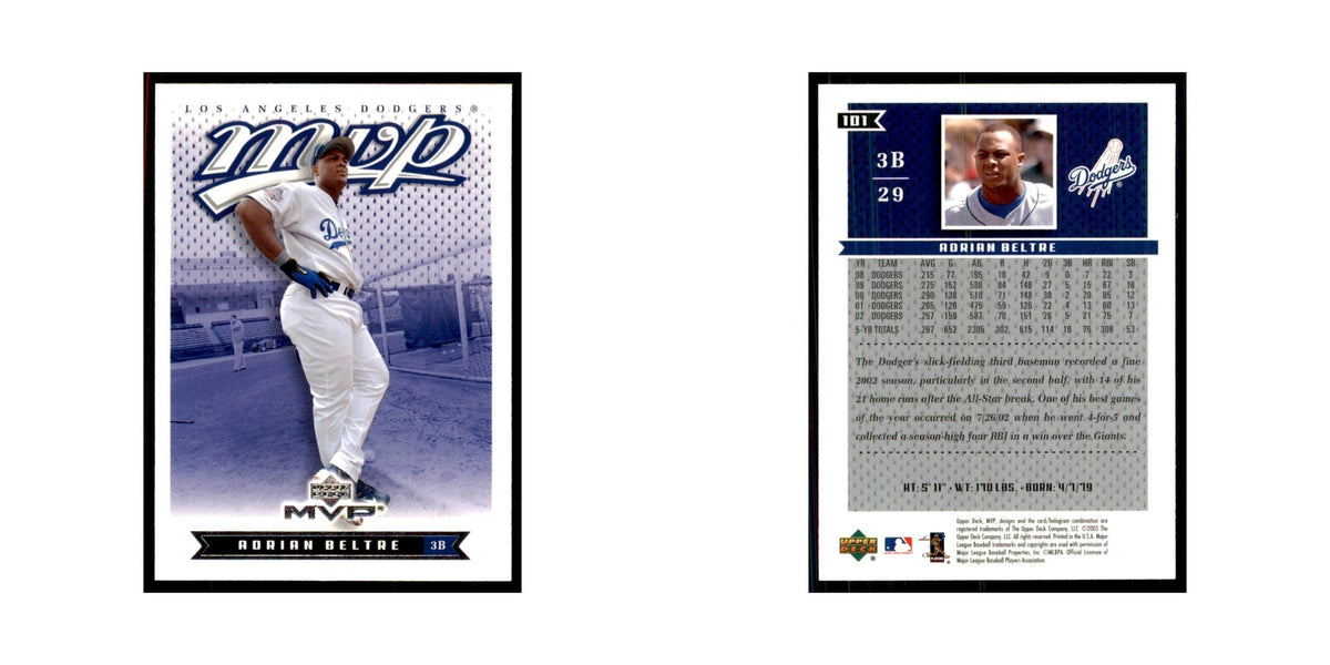 2003 Upper Deck MVP Adrian Beltre Baseball Cards #101