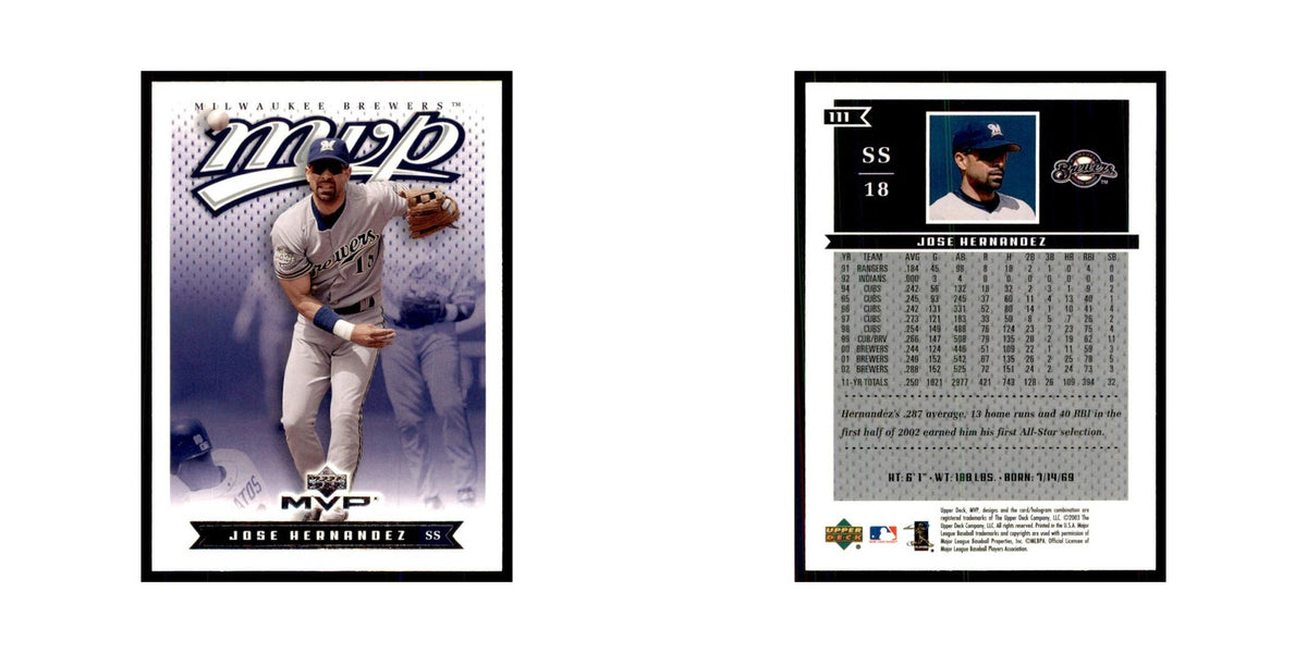 2003 Upper Deck MVP Jose Hernandez Baseball Cards #111