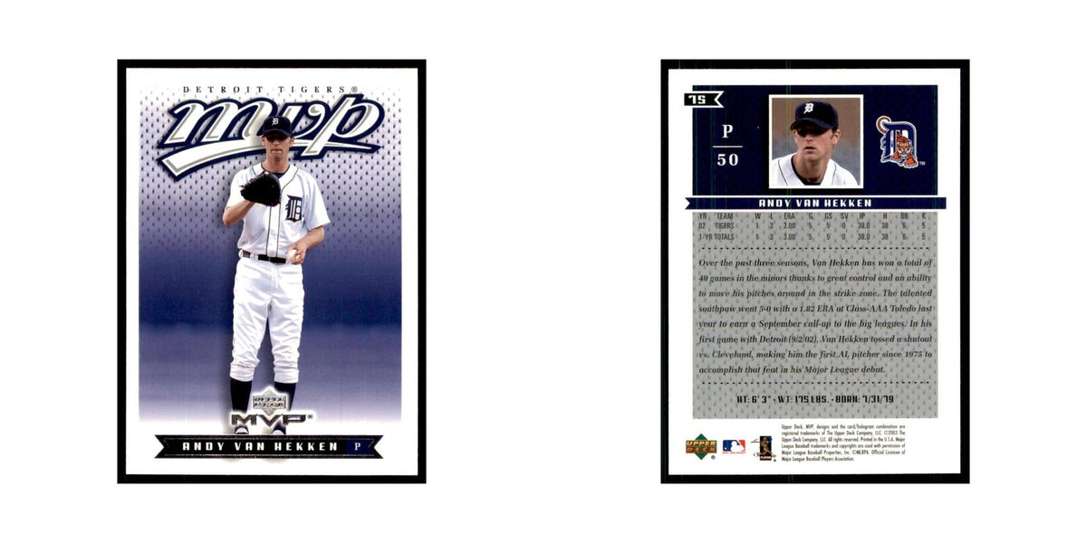 2003 Upper Deck MVP Andy Van Hekken Baseball Cards #75