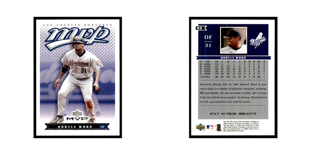 2003 Upper Deck MVP Daryle Ward Baseball Cards #89