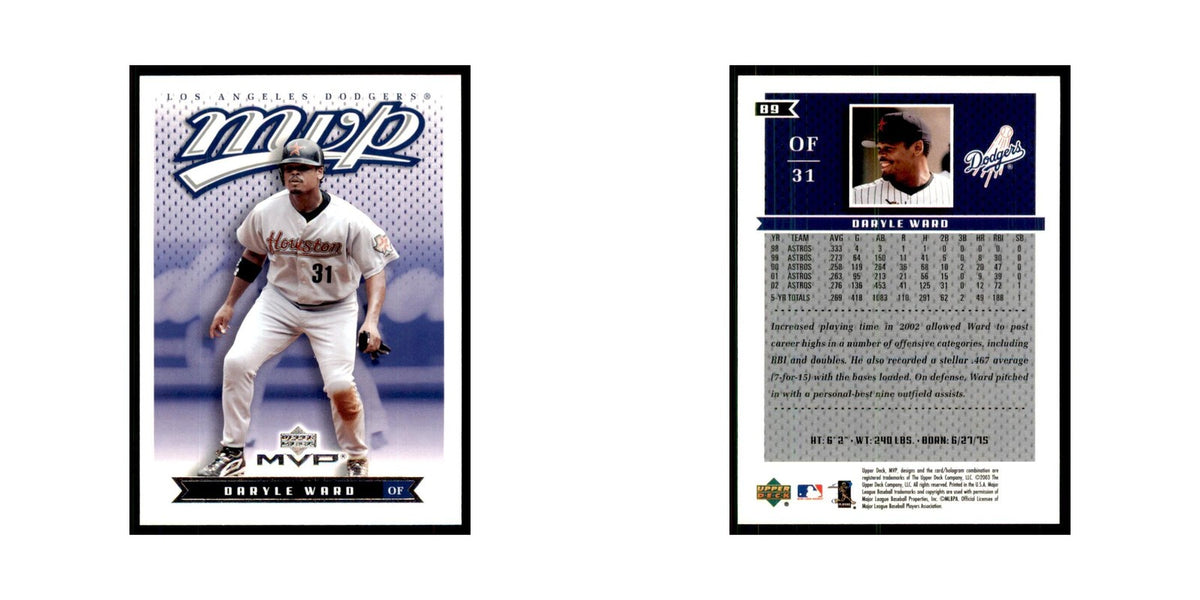 2003 Upper Deck MVP Daryle Ward Baseball Cards #89