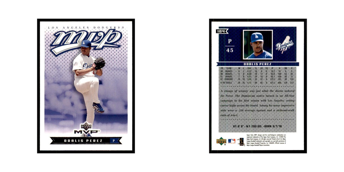 2003 Upper Deck MVP Odalis Perez Baseball Cards #104