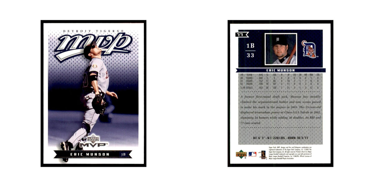 2003 Upper Deck MVP Eric Munson Baseball Cards #77