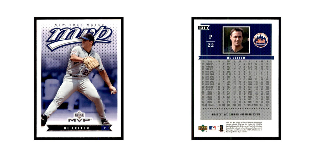 2003 Upper Deck MVP Al Leiter Baseball Cards #131