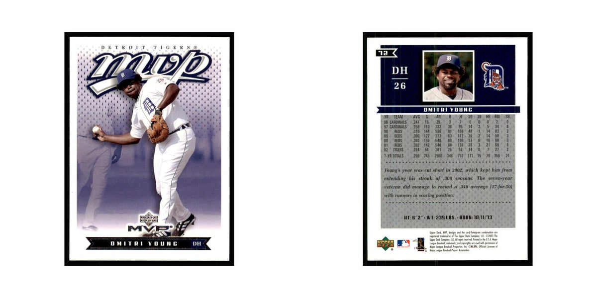 2003 Upper Deck MVP Dmitri Young Baseball Cards #72