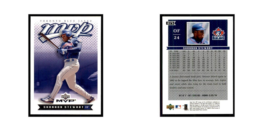 2003 Upper Deck MVP Shannon Stewart Baseball Cards #217