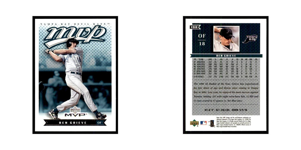 2003 Upper Deck MVP Ben Grieve Baseball Cards #198