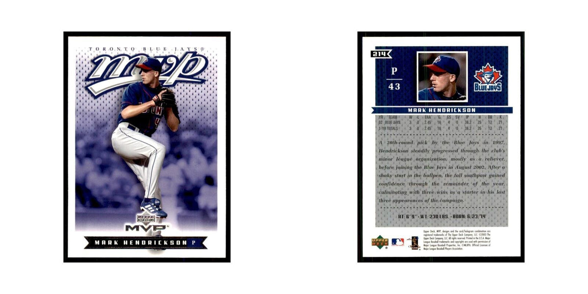2003 Upper Deck MVP Mark Hendrickson Baseball Cards #214