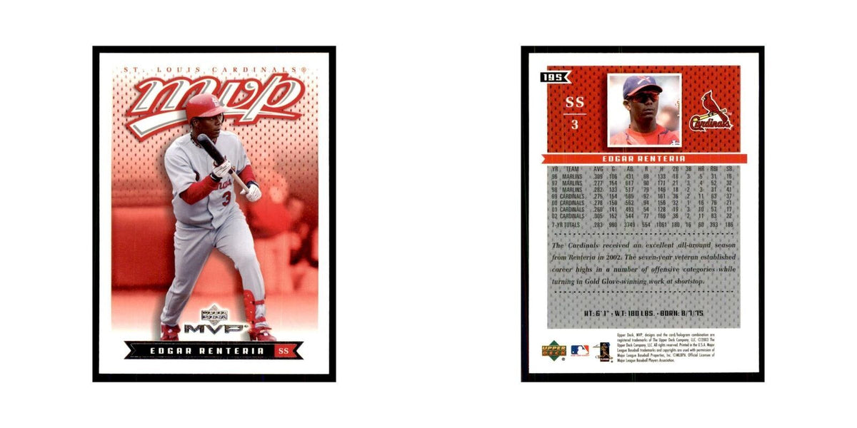 2003 Upper Deck MVP Edgar Renteria Baseball Cards #195