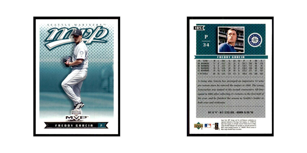 2003 Upper Deck MVP Freddy Garcia Baseball Cards #185