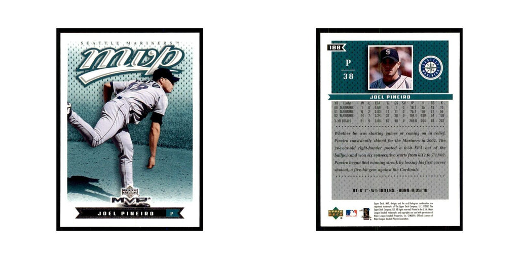 2003 Upper Deck MVP Joel Pineiro Baseball Cards #188