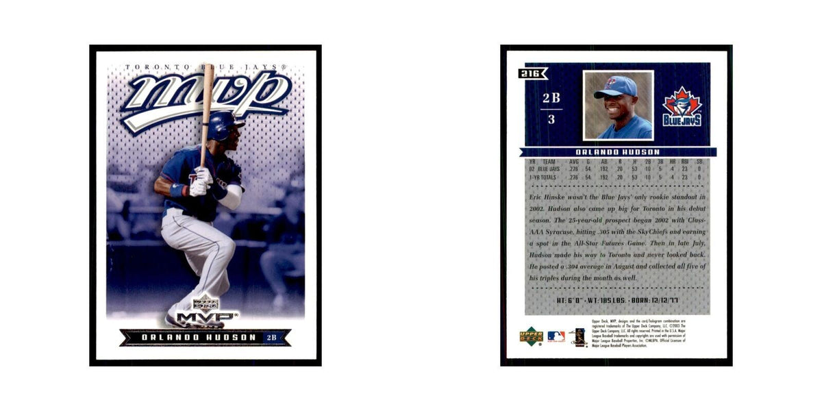 2003 Upper Deck MVP Orlando Hudson Baseball Cards #216