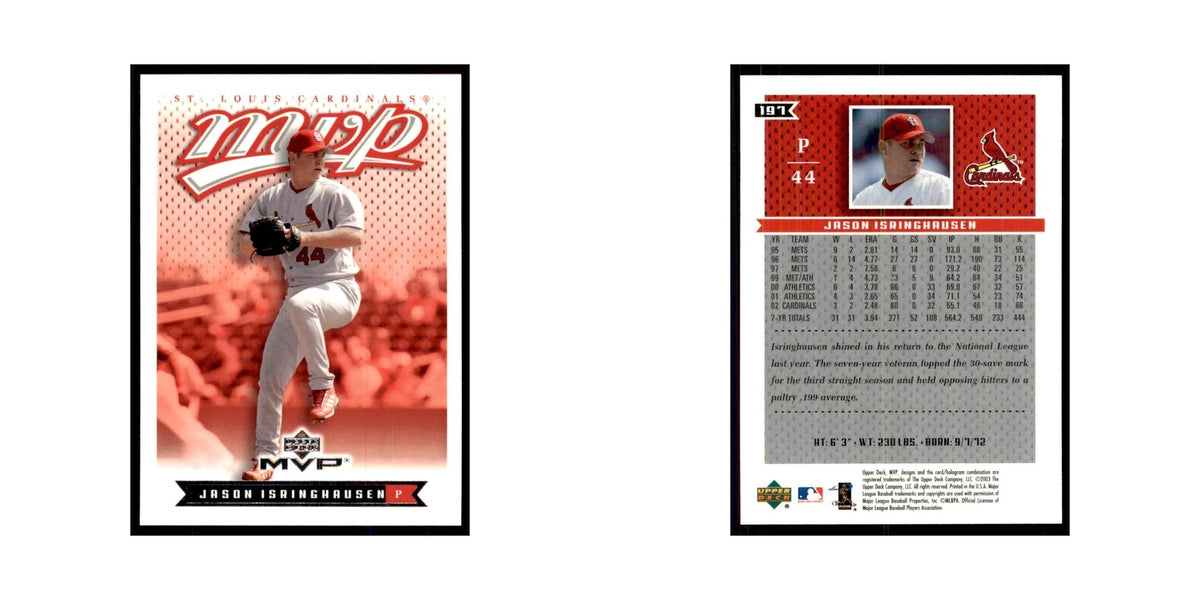 2003 Upper Deck MVP Jason Isringhausen Baseball Cards #197