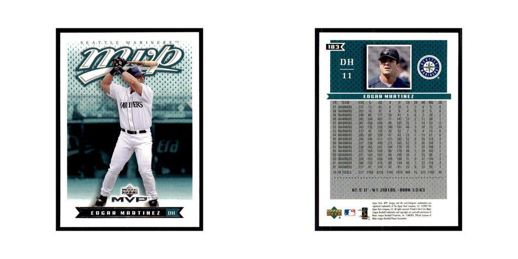 2003 Upper Deck MVP Edgar Martinez Baseball Cards #183