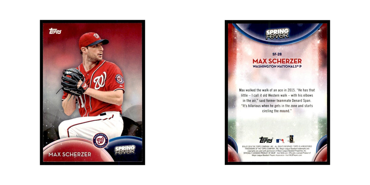 2016 Topps Spring Fever Max Scherzer Baseball Cards #SF-28