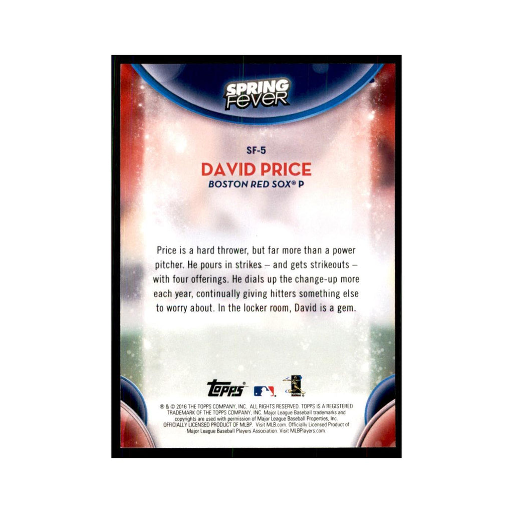 2016 Topps Spring Fever David Price Baseball Cards #SF-5