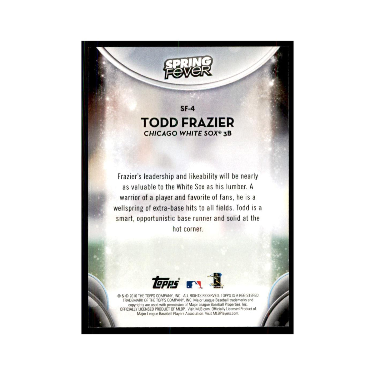 2016 Topps Spring Fever Todd Frazier Baseball Cards #SF-4