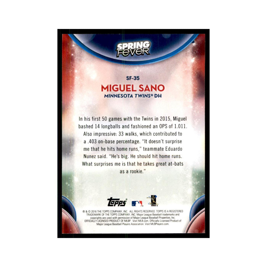 2016 Topps Spring Fever Miguel Sano Baseball Cards #SF-35