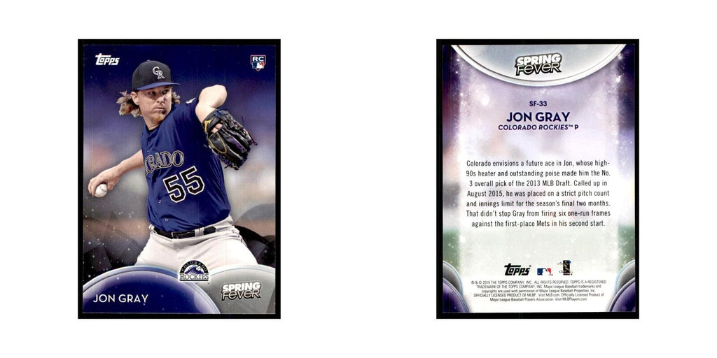2016 Topps Spring Fever Jon Gray Baseball Cards #SF-33