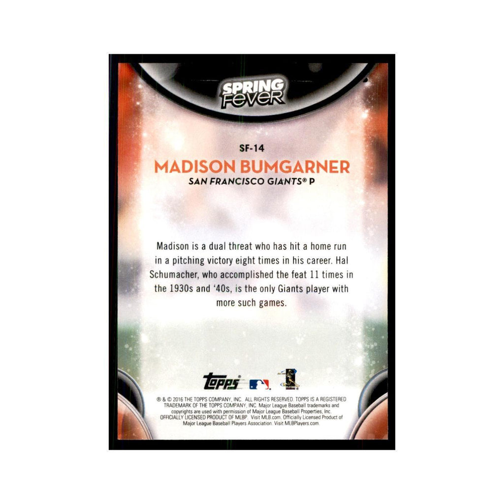2016 Topps Spring Fever Madison Bumgarner Baseball Cards #SF-14