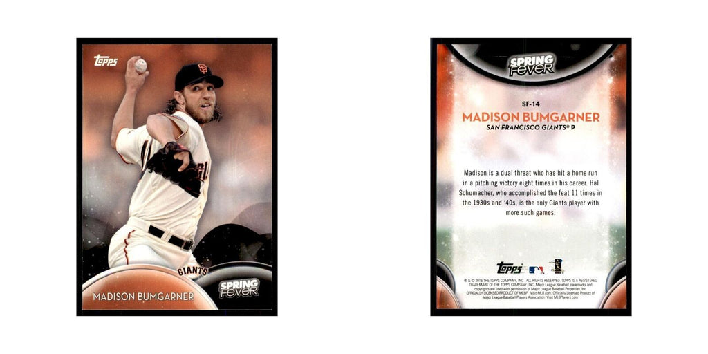 2016 Topps Spring Fever Madison Bumgarner Baseball Cards #SF-14