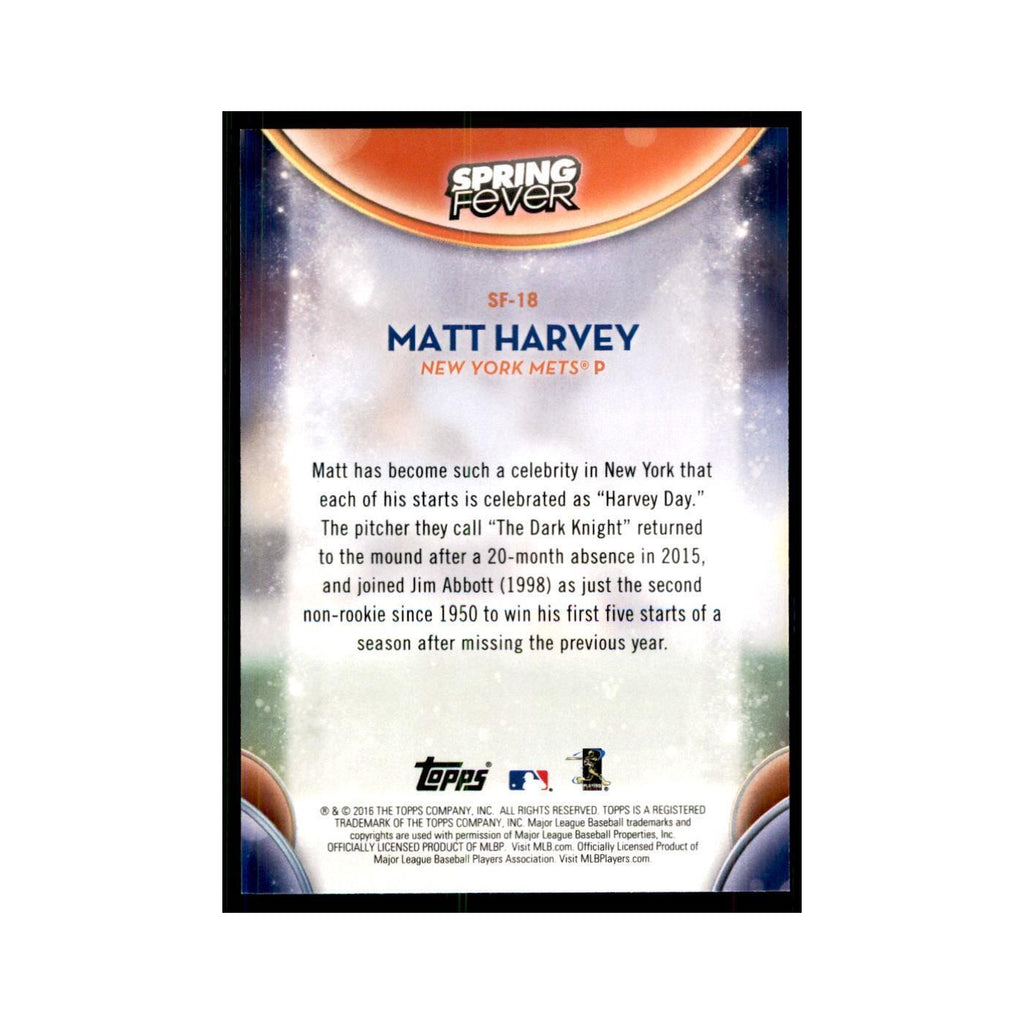 2016 Topps Spring Fever Matt Harvey Baseball Cards #SF-18
