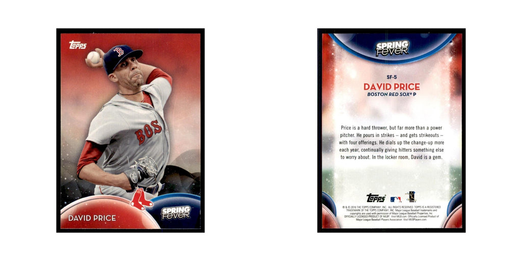 2016 Topps Spring Fever David Price Baseball Cards #SF-5