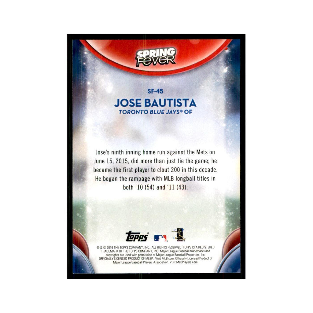 2016 Topps Spring Fever Jose Bautista Baseball Cards #SF-45