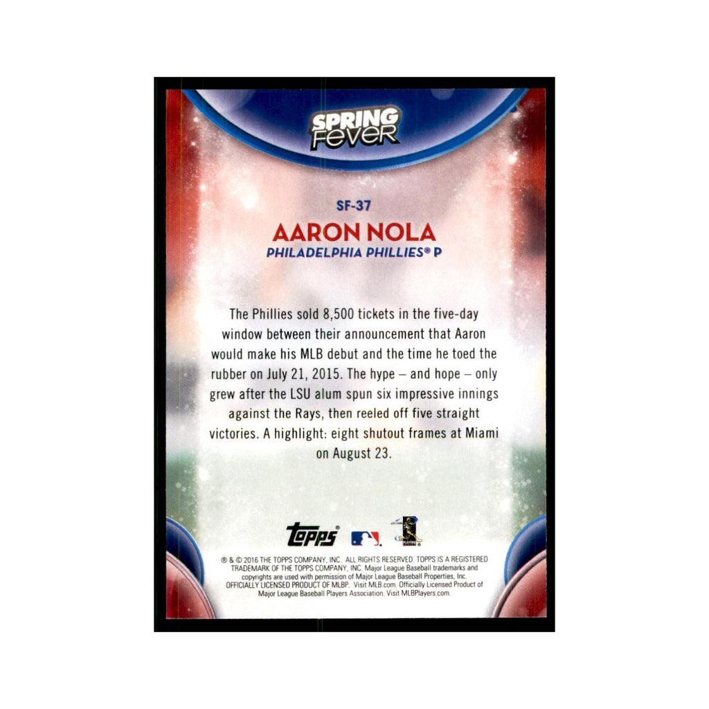 2016 Topps Spring Fever Aaron Nola Baseball Cards #SF-37