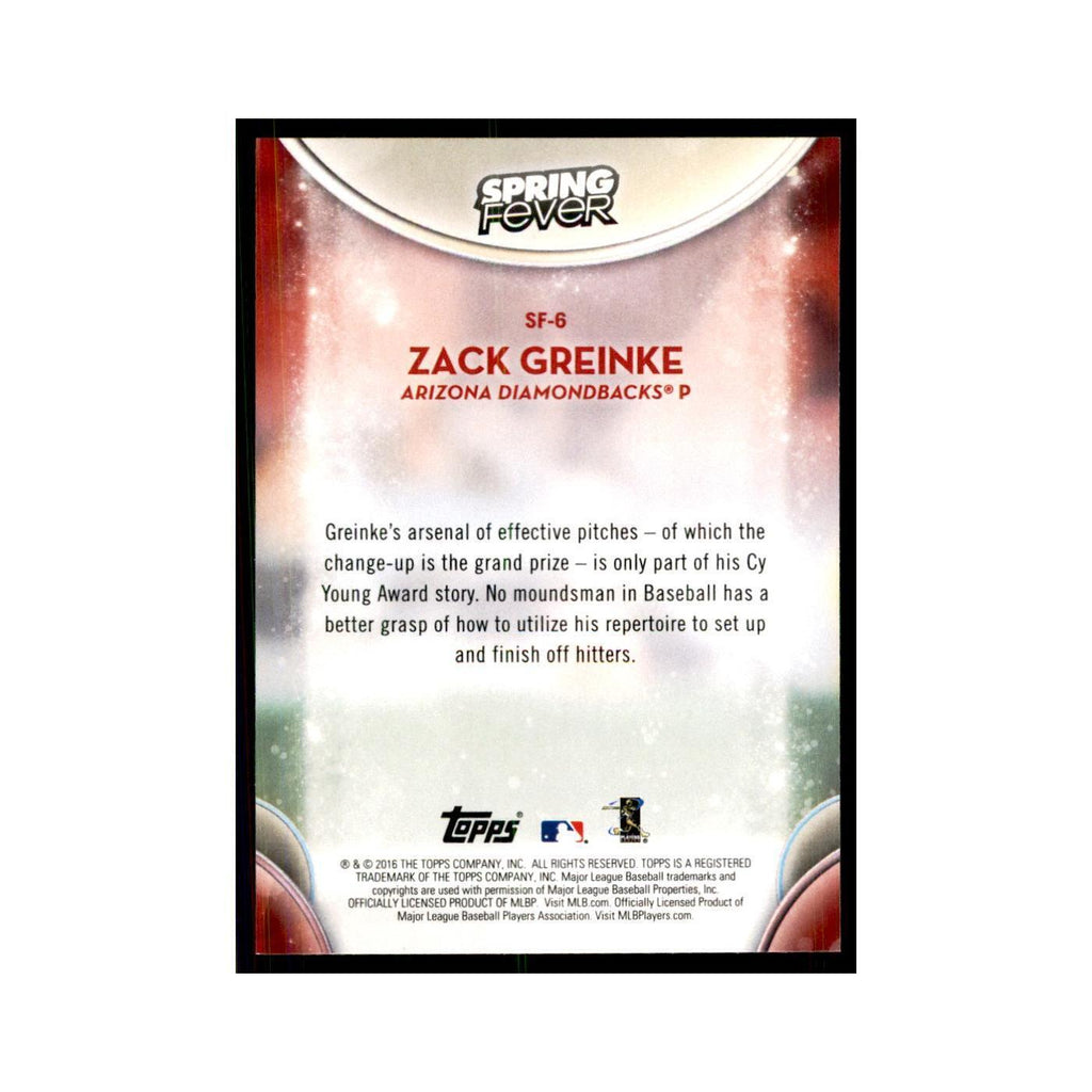 2016 Topps Spring Fever Zack Greinke Baseball Cards #SF-6
