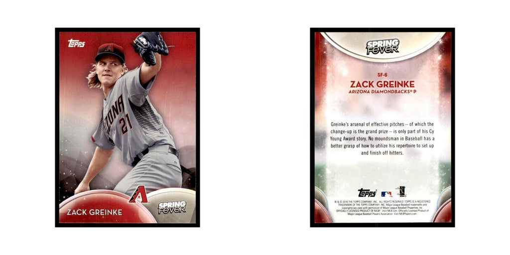 2016 Topps Spring Fever Zack Greinke Baseball Cards #SF-6
