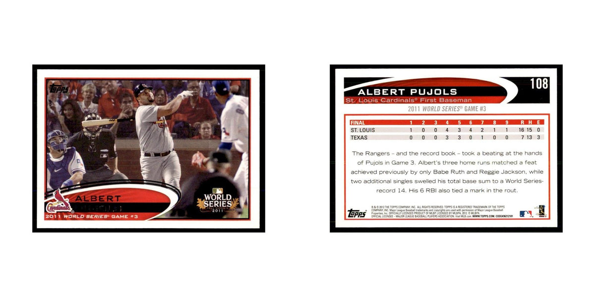 2012 Topps Albert Pujols Baseball Cards #108