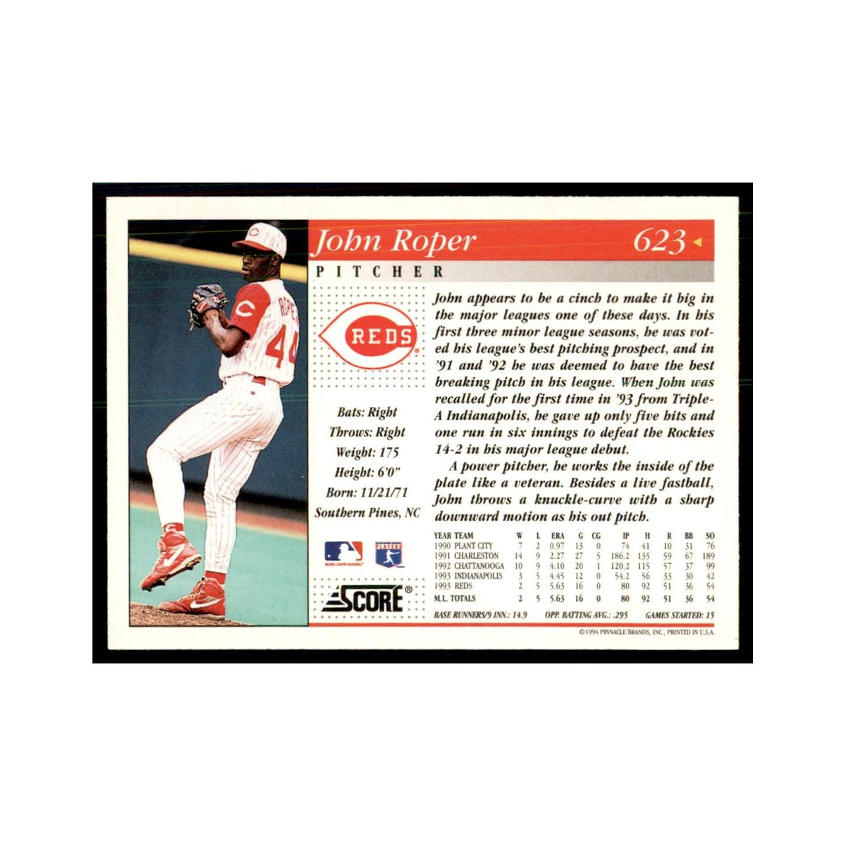 1994 Score John Roper Baseball Cards #623