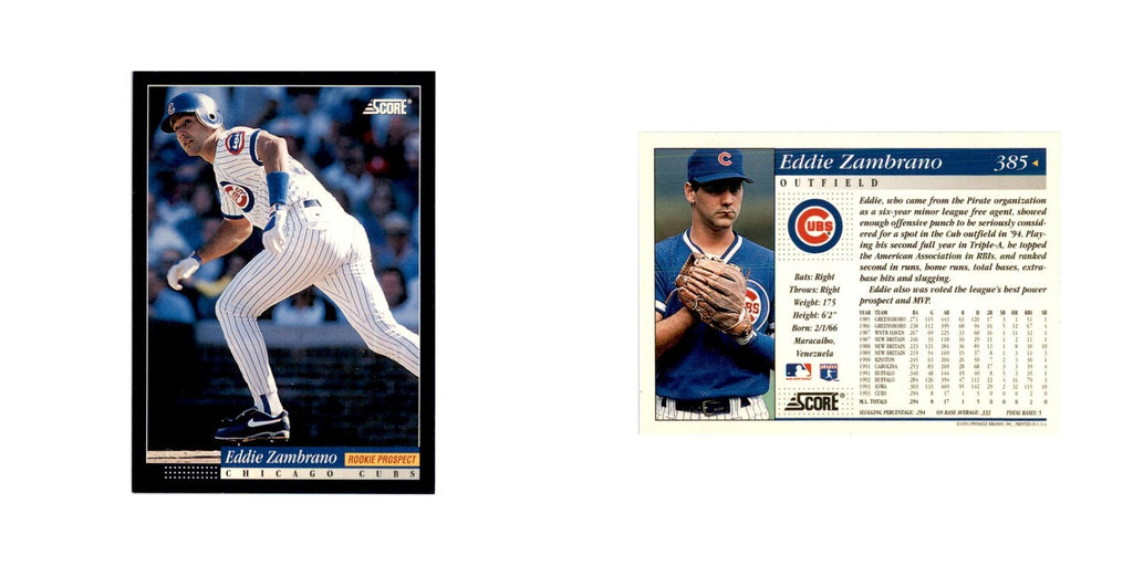 1994 Score Eddie Zambrano Baseball Cards #385