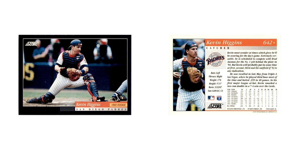1994 Score Kevin Higgins Baseball Cards #642
