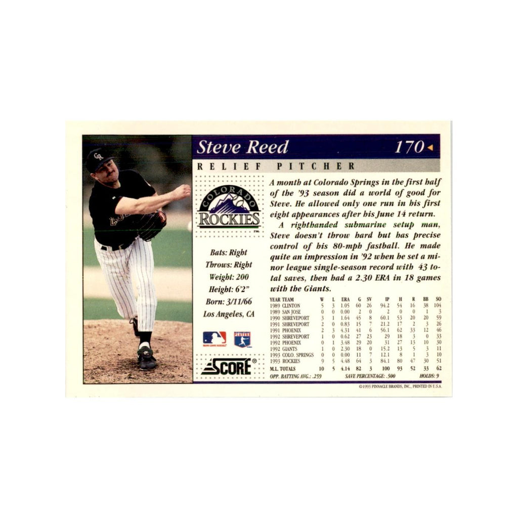 1994 Score Steve Reed Baseball Cards #170