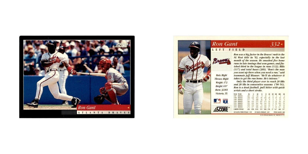 1994 Score Ron Gant Baseball Cards #332