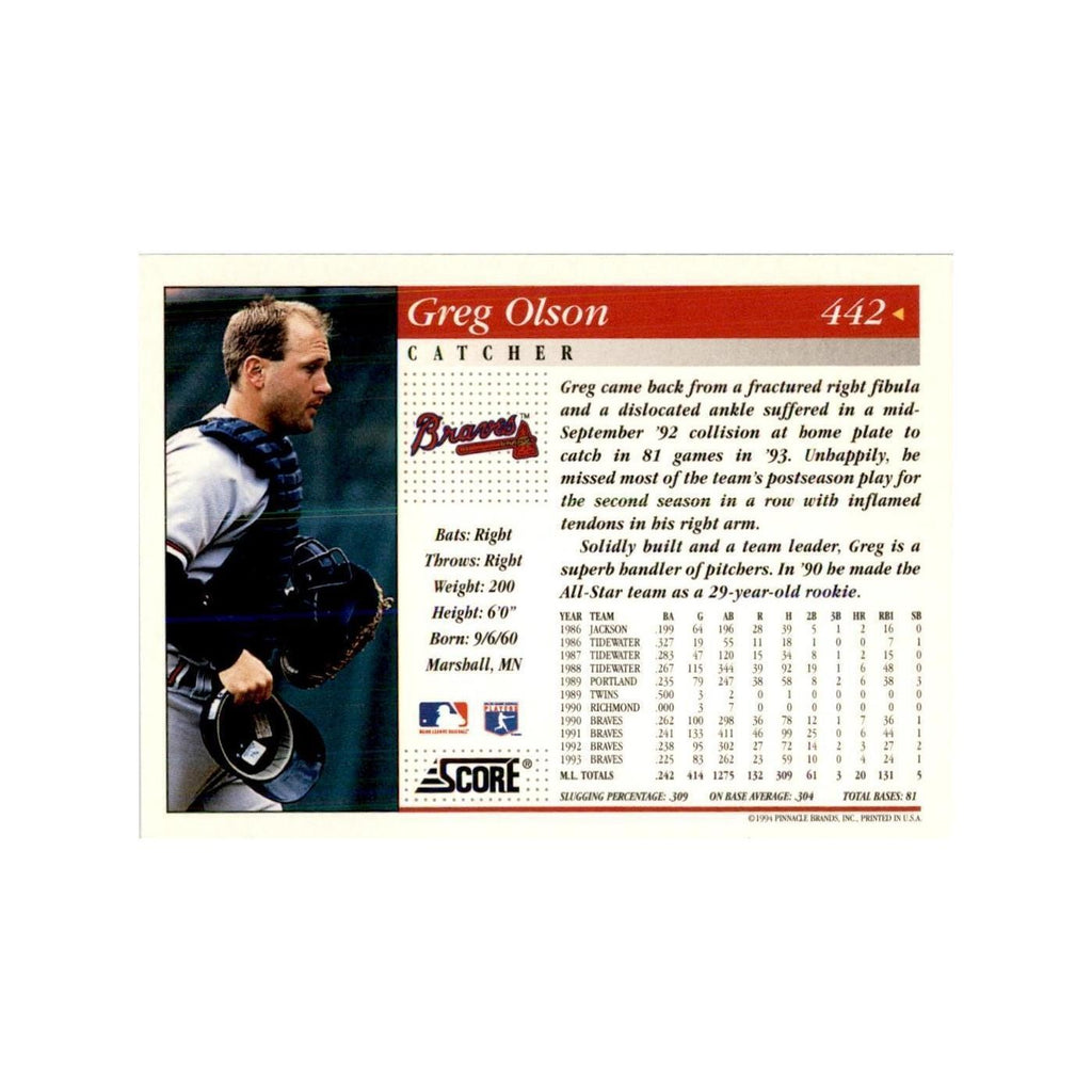1994 Score Greg Olson Baseball Cards #442