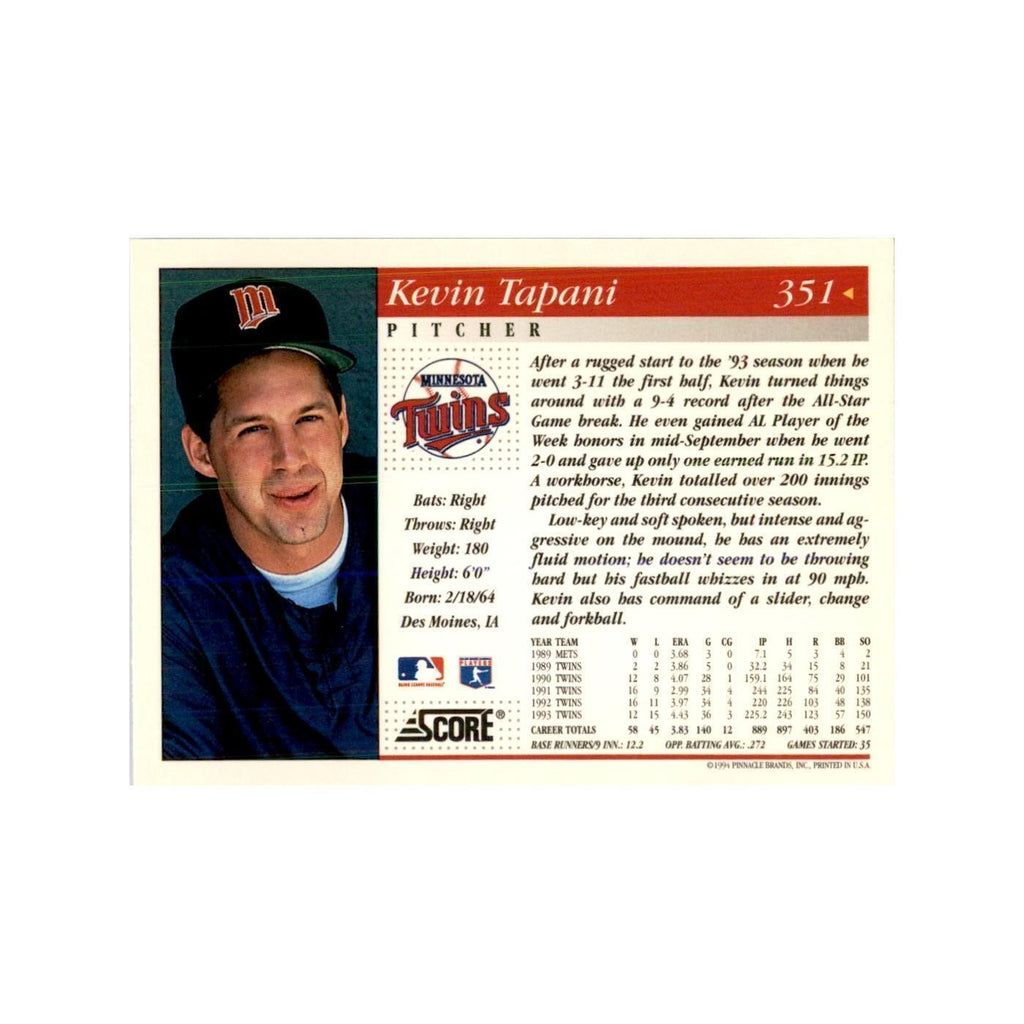 1994 Score Kevin Tapani Baseball Cards #351