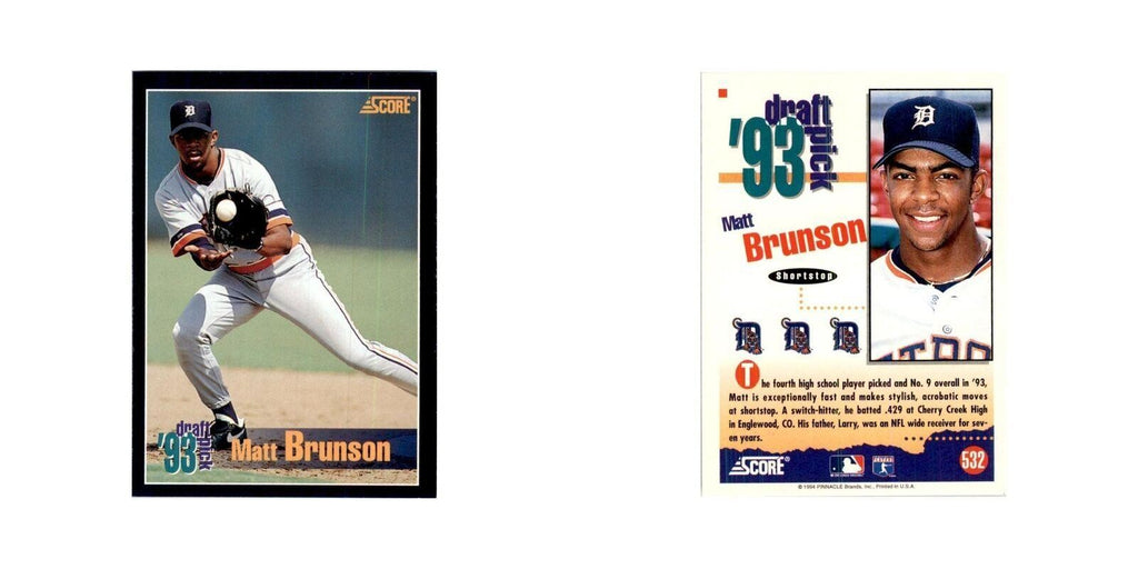 1994 Score Matt Brunson Baseball Cards #532