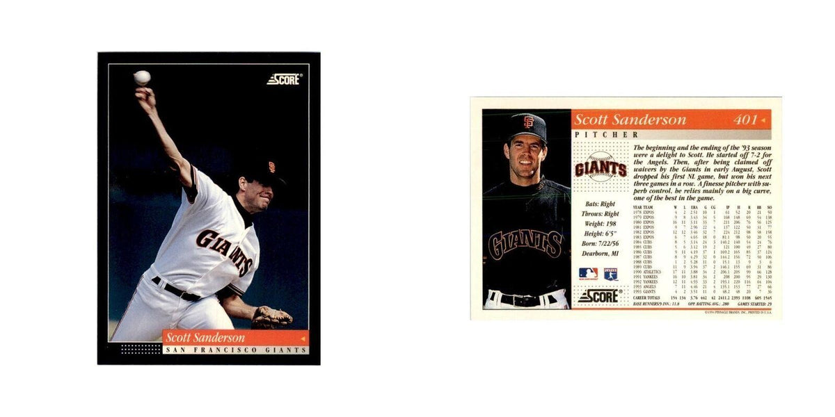 1994 Score Scott Sanderson Baseball Cards #401