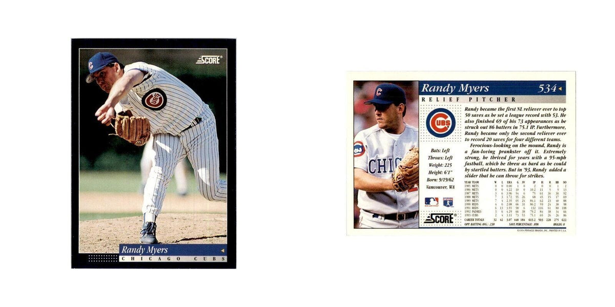 1994 Score Randy Myers Baseball Cards #534