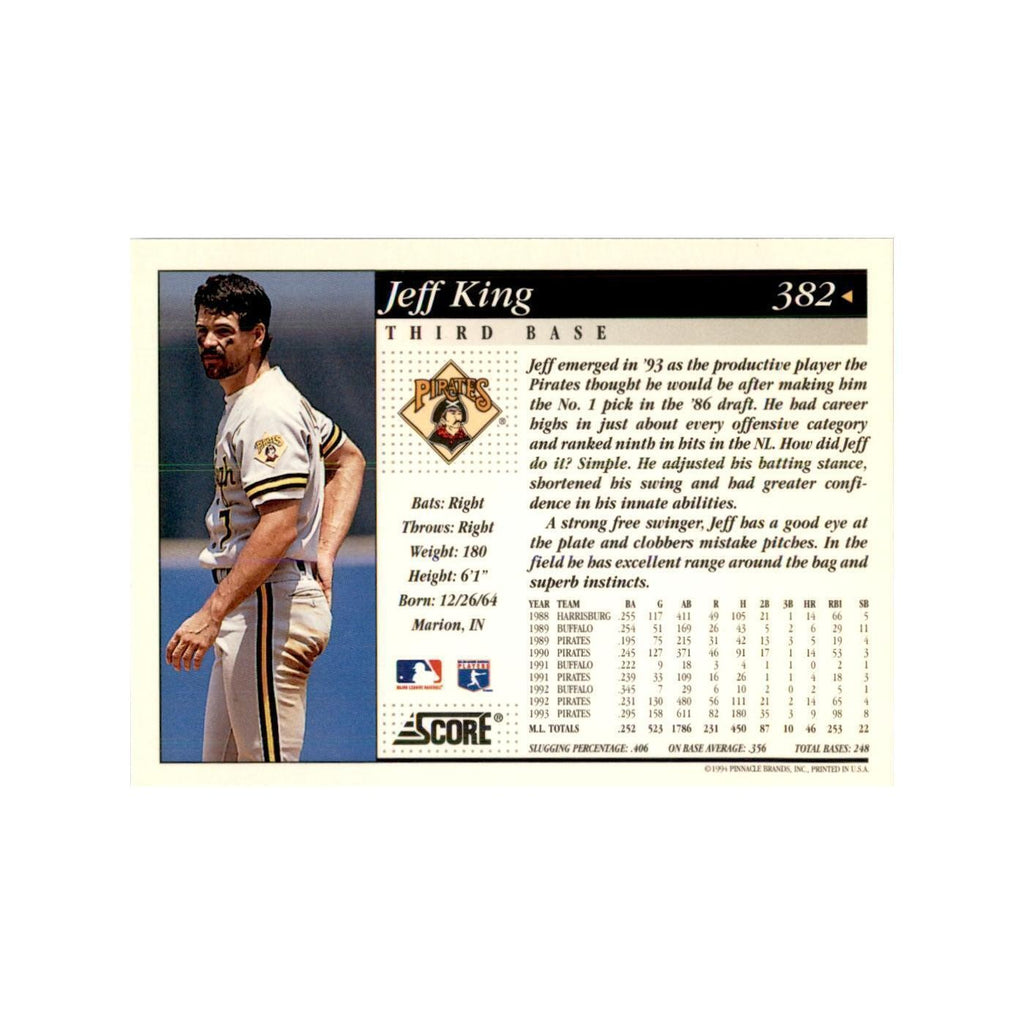 1994 Score Jeff King Baseball Cards #382