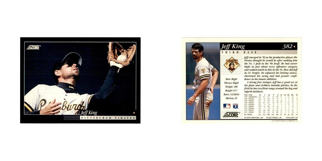 1994 Score Jeff King Baseball Cards #382