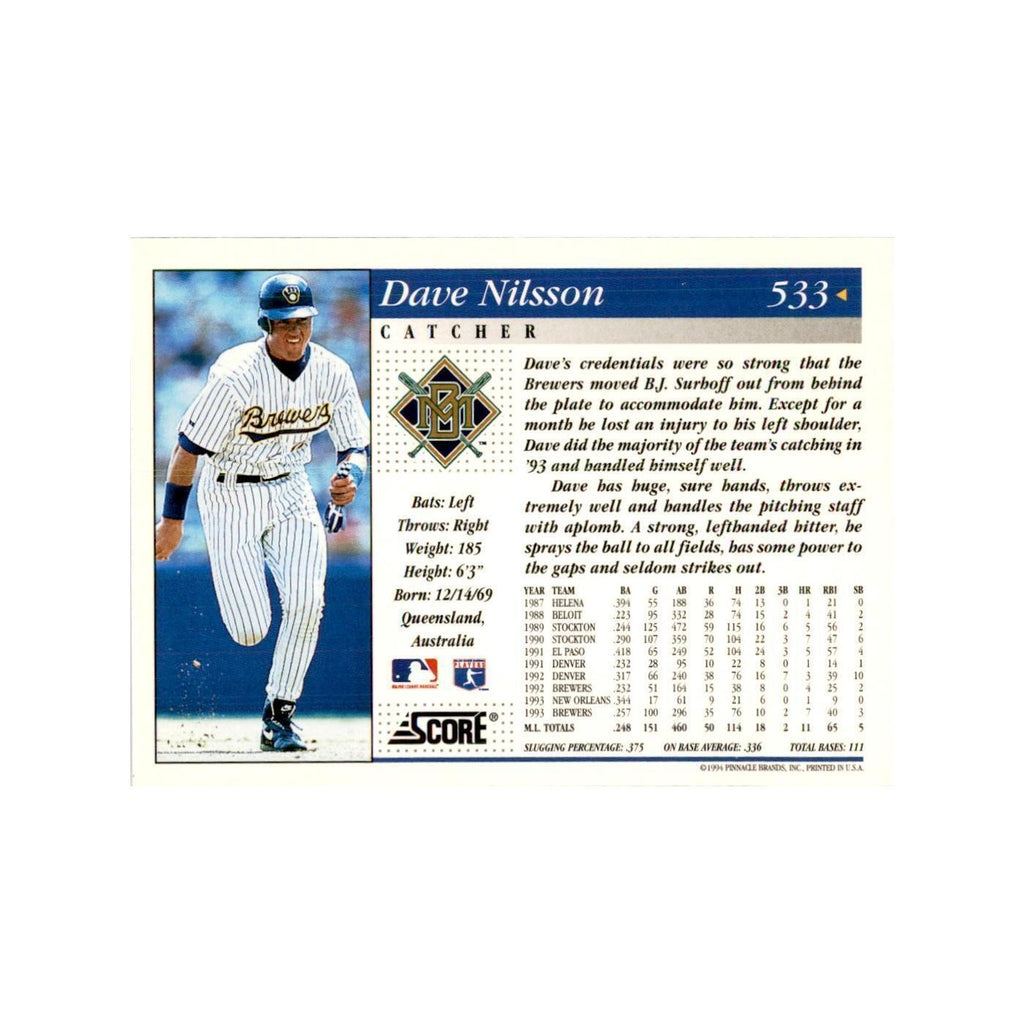 1994 Score Dave Nilsson Baseball Cards #533
