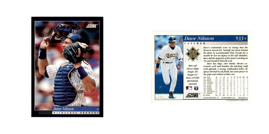 1994 Score Dave Nilsson Baseball Cards #533