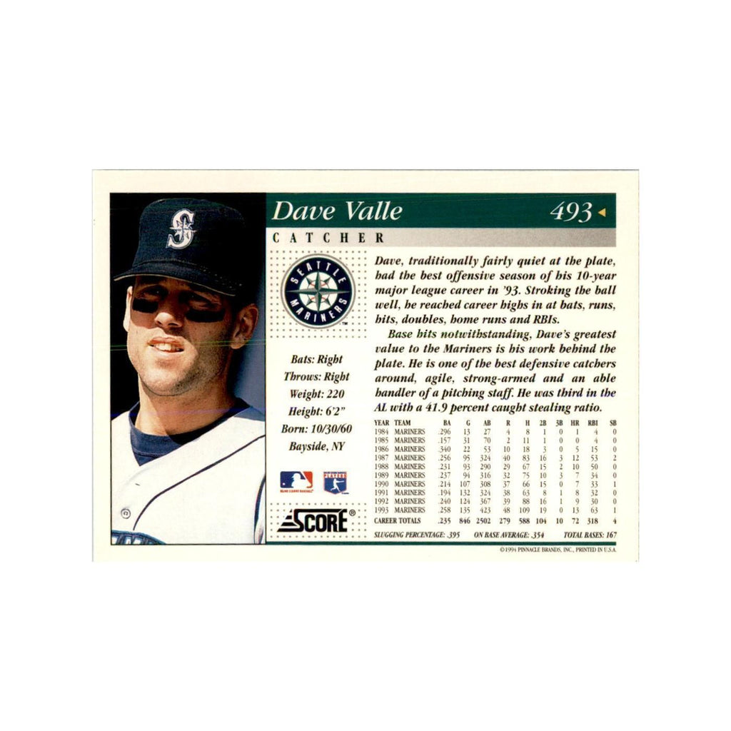 1994 Score Dave Valle Baseball Cards #493