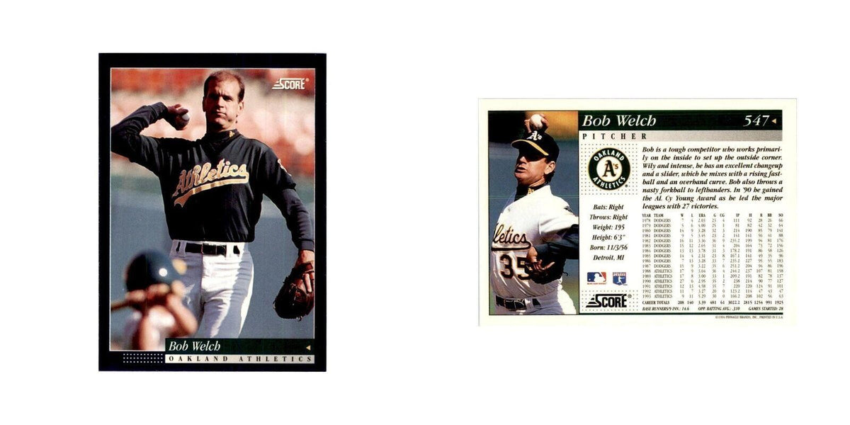 1994 Score Bob Welch Baseball Cards #547