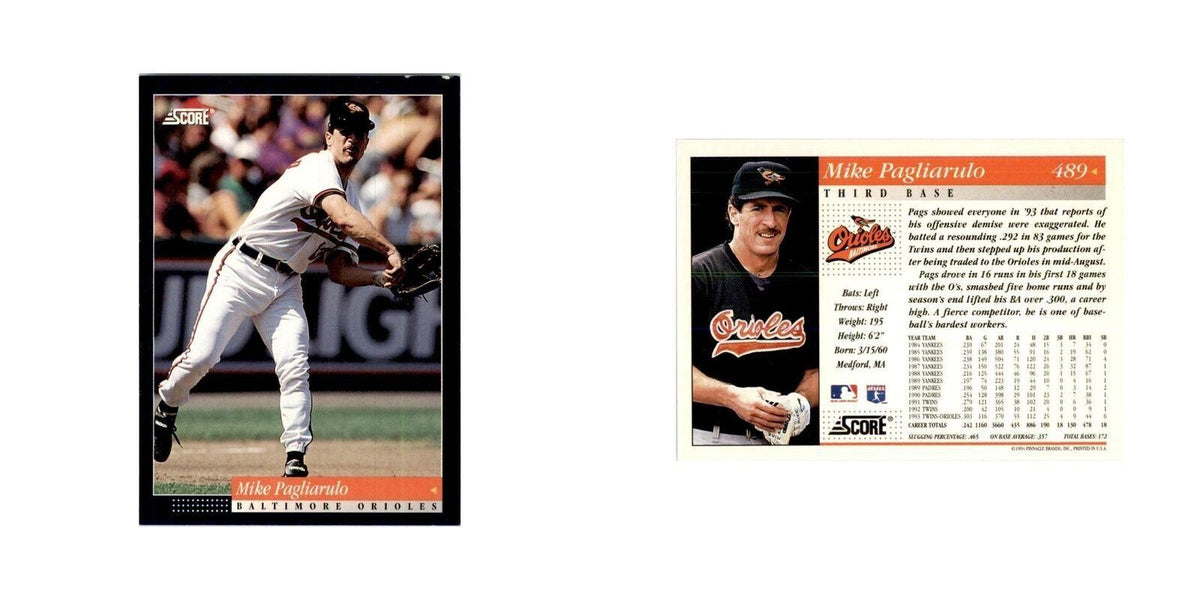 1994 Score Mike Pagliarulo Baseball Cards #489